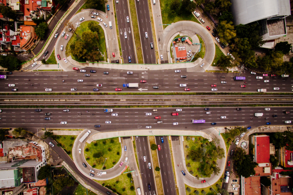 Vista de servicio, drone de carretera